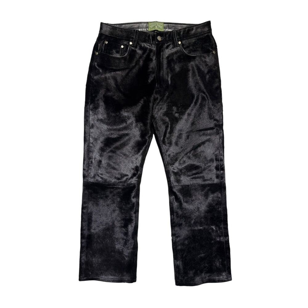 Ponyhair calf leather pants